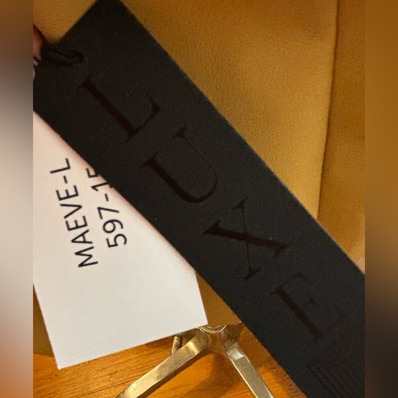 LuLaRoe Luxe Maeve Stretchy Lined Faux Leather Skirt, Lg, NWT, Butterscotch - Picture 2 of 6